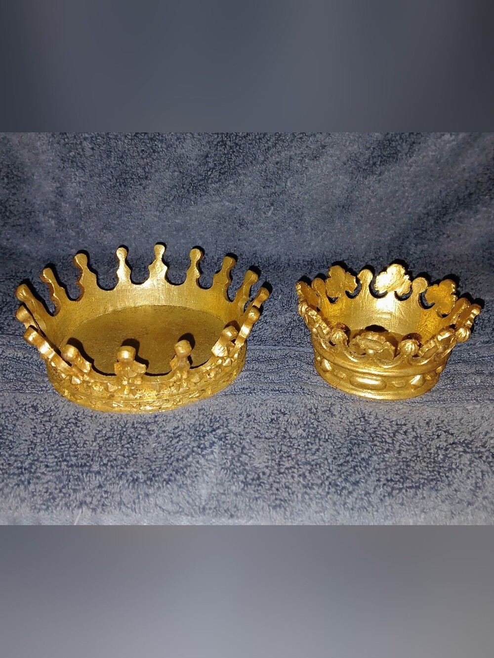 Gold Decorative Crown Trinket Dishes- Set of 2